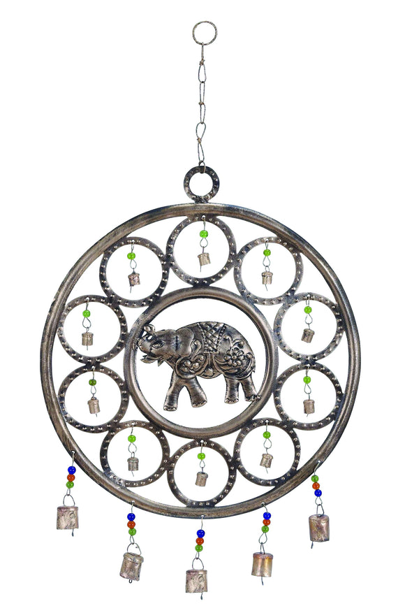 Metal Wind Chime with An Elephant Themed Design