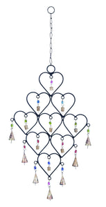 Metal Heart Wind Chime with artistic design