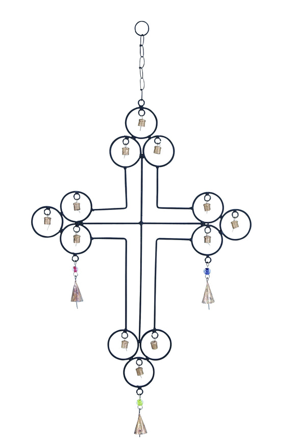 Metal Wind Chime with A Cross Designs