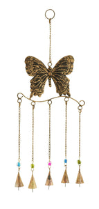 Butterfly Wind Chime in Attractive Antique Brass Finish