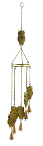 Owl Wind Chime with 5 Owls Hanging on Chain and 1 on Top