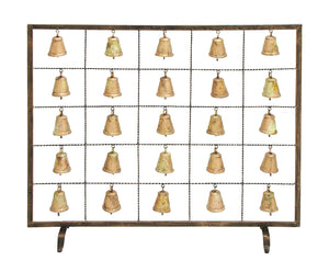 Bell Fireplace Screen Assemble Design with Multiple Bells