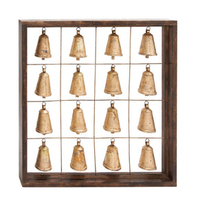 The Temple Wood Metal Bell Frame