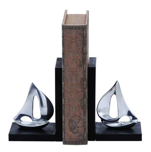 Versatile Style Aluminum Sailboat Bookend with Worn-Out Look