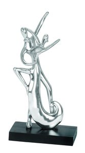 Contemporary Aluminum Dancing Sculpture with Black Base