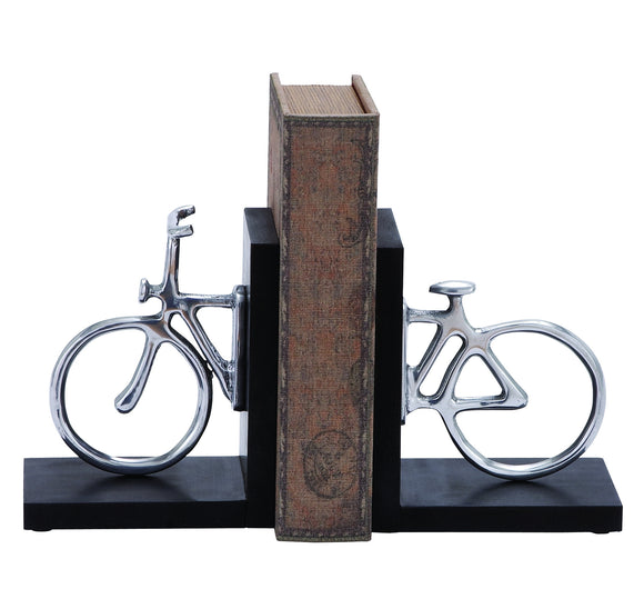 Stylish Aluminum Cycle Bookend with Attention Grabbing Design