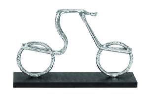 Contemporary Aluminum Cycle Sculpture with Full Gloss Appeal