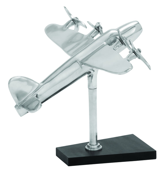 Whimsical Touch Aluminum Aeroplane Décor with Resplendent Shine