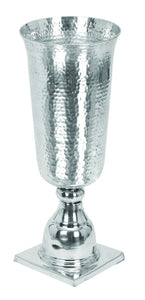 Aluminum Flower Vase with Tapered Mouth and Rustic Feel