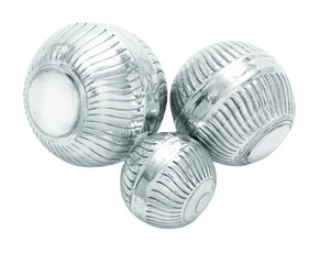 Set of 3 Aluminum Decor Ball in Silver Finish