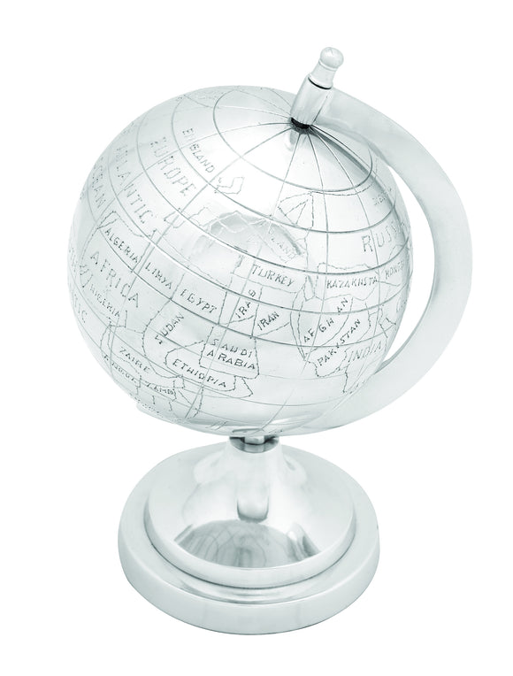 Aluminum Decor Globe in Silver Finish