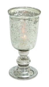 Elegant Hurricane Glass Candle Lantern With Metal Base