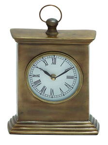 Pillar Shaped Wooden Table Clock in Walnut