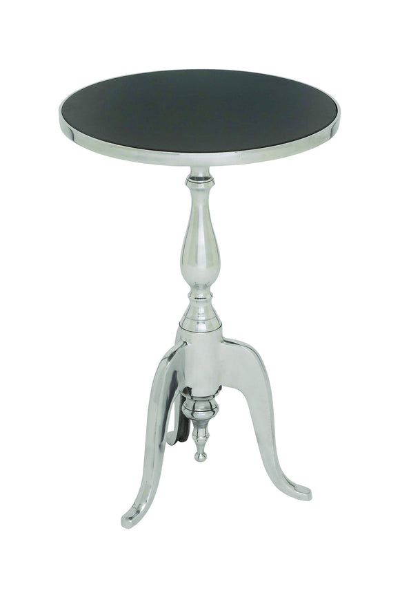 Sleek and Lustrous Marble Accent Table with Tripod Stand