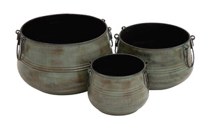 The Rustic Set of 3 Metal Planter