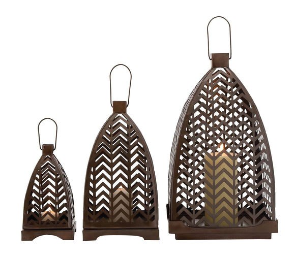 Zig- Zag Designed Classy Metal Lantern