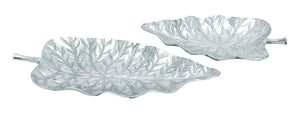 Metal Leaf Tray with Realistic Leaf Style Design ( Set of 2)