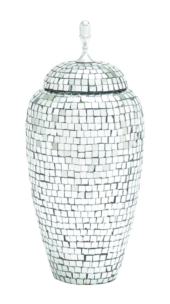 Traditional Metal Jar with Mirror Mosaic