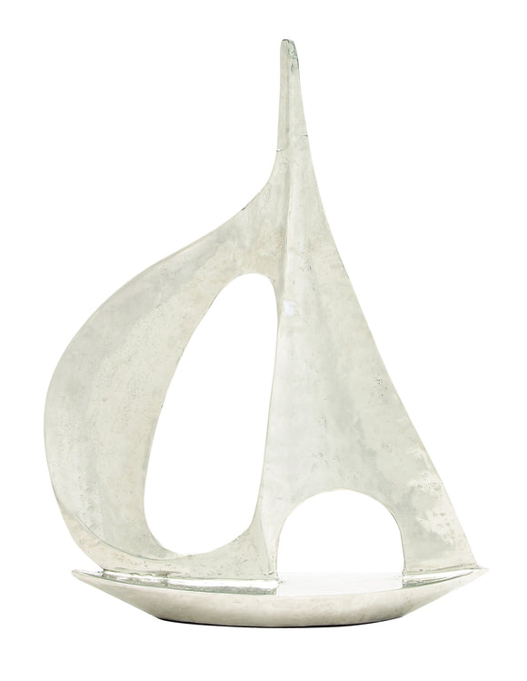 Dreamy Aluminum Sail Boat Showpiece in White