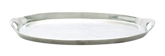 Aluminum Oval Tray with Handle in Traditional Design
