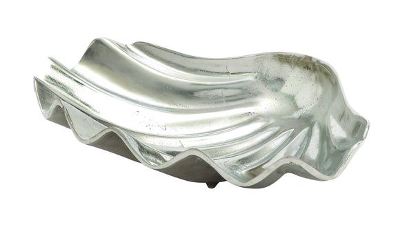 Aluminum Sea Shell Dish in Silver Finish