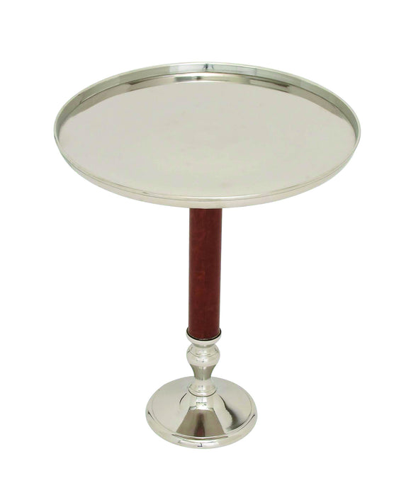 Elegantly Designed Tray Stand with Large Tray Top and Leather Covered Stand