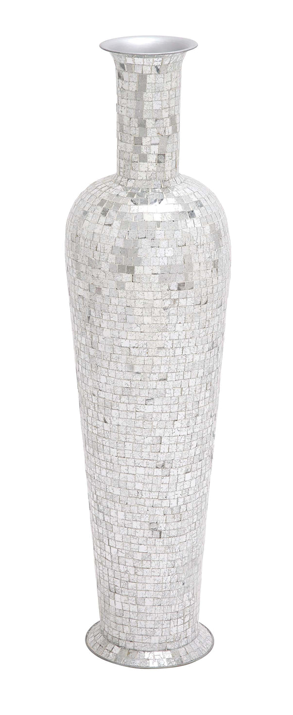 The Fair Metal Mosaic Silver Vase