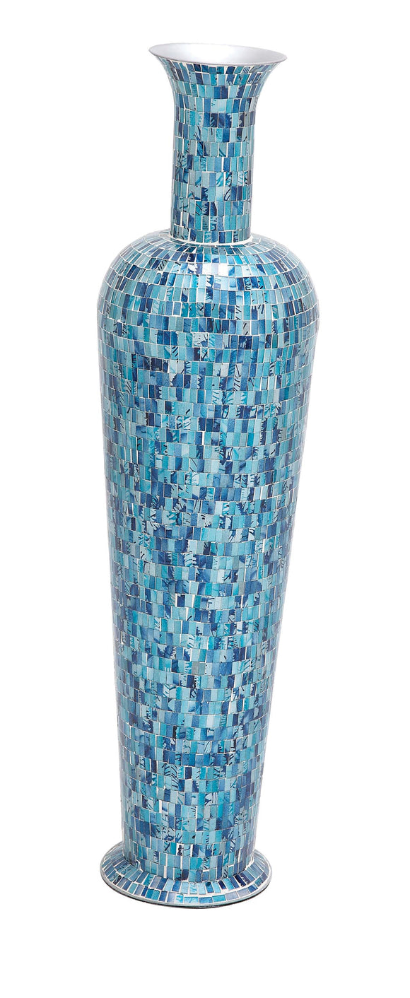 The Cool Metal Mosaic Turquoise Vase