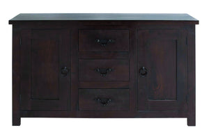 Wooden Sideboard Cabinet Sporting a Cherry Wood Finish and an Elegant and Uncluttered Design