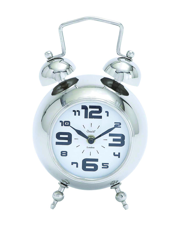 Table Clock with Nickel Plated Finish