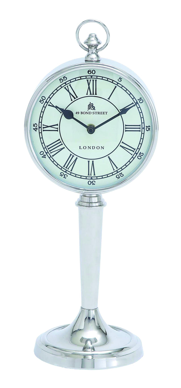 Nickel Plated Table Clock with Classic Design