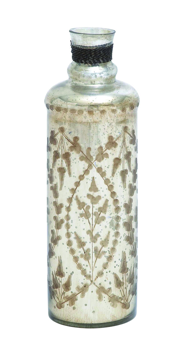 Attractive Glass Bottle in Brown and White Pattern