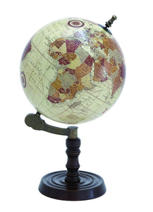 Wood Globe with Sturdy Base and Sea Routes