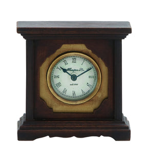 Retro Style Wooden Table Clock in Cherry Wood Finish