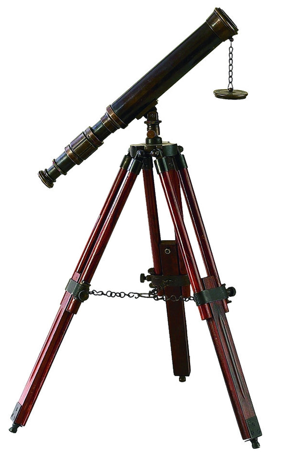 BRASS WOOD TELESCOPE A UNIQUE NAUTICAL DECOR