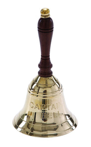 BRASS WOOD HAND BELL FEEL ROYAL