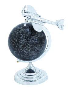 Globe with Matte Black Background and White Mapping