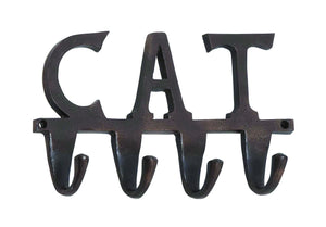 Aluminum Wall Hook Inscribed with the Word “Cat”