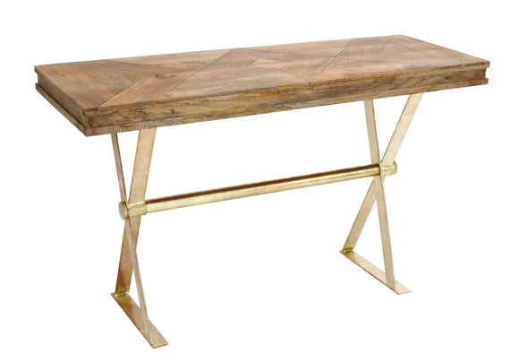 Foldable Metal Wood Consol Table in a Stunning Contemporary Artistic Design