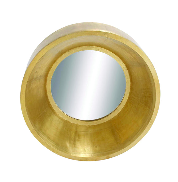 Sleek and Exquisite Wood Metal Clad Mirror with Concave Frame