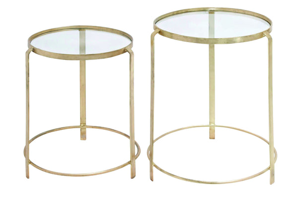 Designer Metal Glass Nesting Table