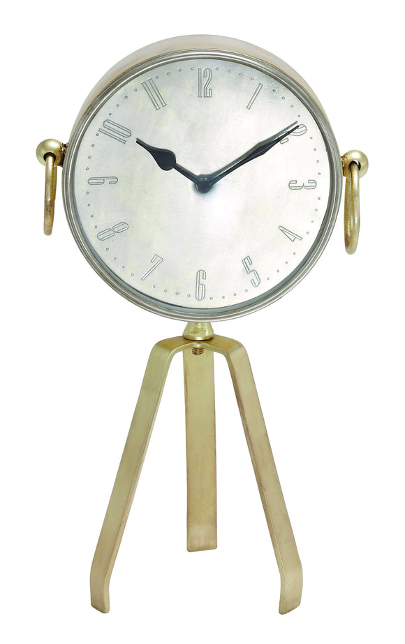 Showpiece Metal Table Clock with Tripod Stand