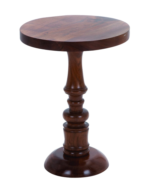 Wooden Round Shaped Pedestal Table with Traditional Design