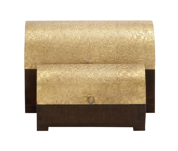 The Shimmering Set of 2 Wood Brass Foil Box