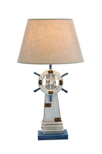 Lighthouse Table Lamp in Wooden Construction with Solid Base