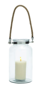 Exclusively Styled Glass Metal Lantern Rope Handel