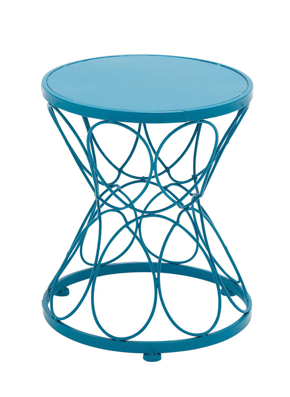 Contemporary Styled Striking Metal Blue Plant Stand