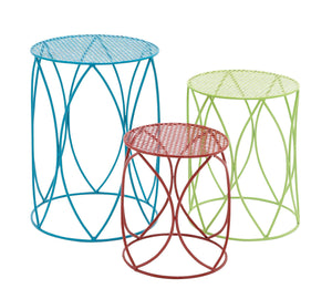 The Colorful Set Of 3 Metal Plant Stand