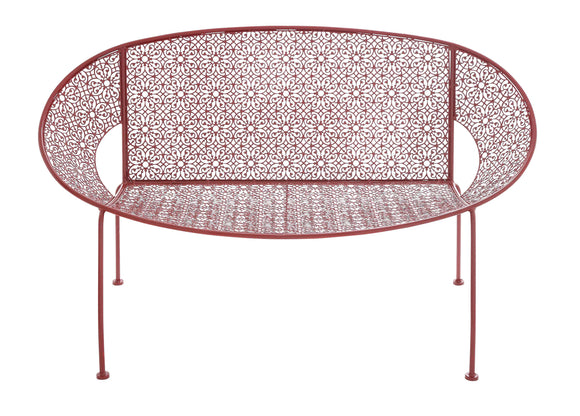 The Bright Metal Red Garden Bench