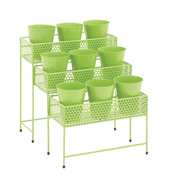 The Simple Metal 3 Tier Plant Stand Green